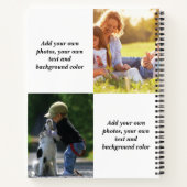 Add your own photos, text and  background throw pi notitieboek (Achterkant)