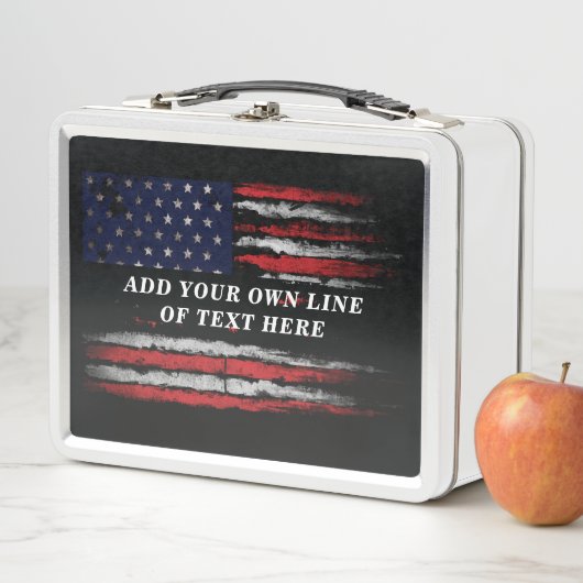 Add your own text on grunge American flag (In situ)