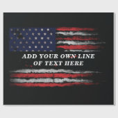 Add your own text on grunge American flag Cadeaupapier (Vlak)