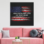 Add your own text on grunge American flag Canvas Afdruk (Insitu (Woonkamer))
