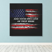 Add your own text on grunge American flag Canvas Afdruk (Insitu (Houten vloer))