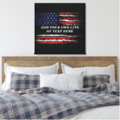 Add your own text on grunge American flag Canvas Afdruk (Insitu (Slaapkamer))