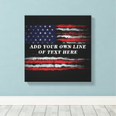 Add your own text on grunge American flag Canvas Afdruk (Insitu (Houten vloer))