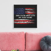 Add your own text on grunge American flag Canvas Afdruk (Insitu (Woonkamer))