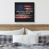 Add your own text on grunge American flag Canvas Afdruk (Insitu (Slaapkamer))