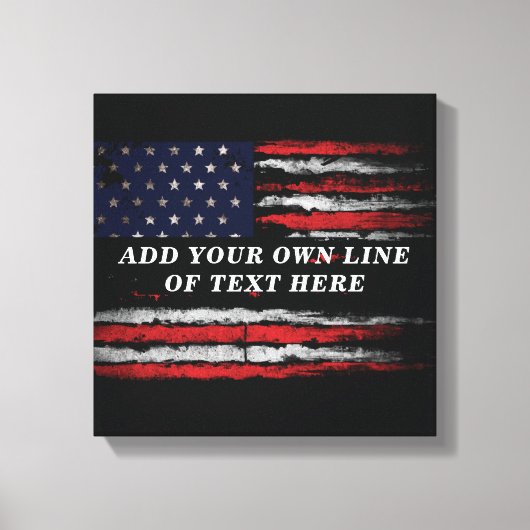 Add your own text on grunge American flag Canvas Afdruk (Voorkant)