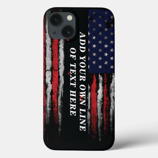 Add your own text on grunge American flag Case-Mate iPhone Case (Achterkant)