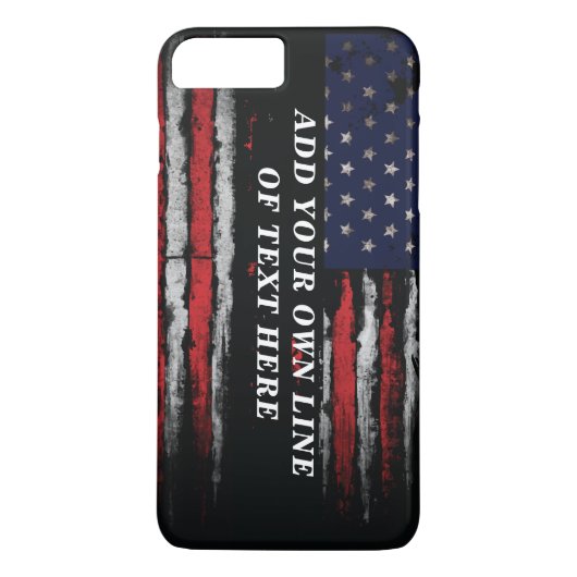 Add your own text on grunge American flag Case-Mate iPhone Case (Achterkant)