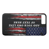 Add your own text on grunge American flag Case-Mate iPhone Case (Achterkant (Horizontaal))