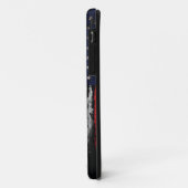 Add your own text on grunge American flag Case-Mate iPhone Case (Achterkant/links)