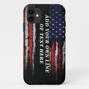 Add your own text on grunge American flag Case-Mate iPhone Case