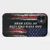 Add your own text on grunge American flag Case-Mate iPhone Case (Achterkant (horizontaal))