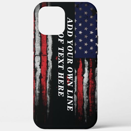 Add your own text on grunge American flag Case-Mate iPhone Case (Achterkant)