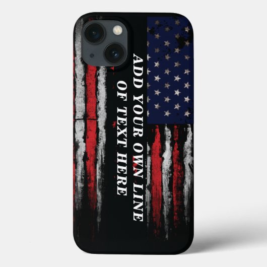 Add your own text on grunge American flag Case-Mate iPhone Case (Achterkant)