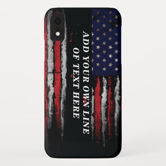 Add your own text on grunge American flag Case-Mate iPhone Case (Achterkant)