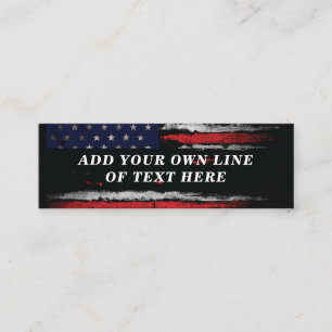 Add your own text on grunge American flag Contactkaartje