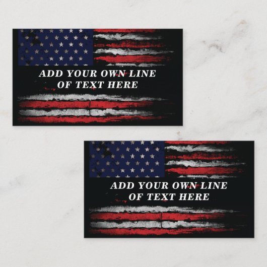 Add your own text on grunge American flag Contactkaartje (Voorkant / Achterkant)