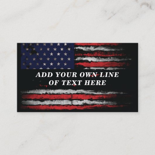 Add your own text on grunge American flag Contactkaartje (Voorkant)