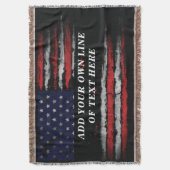 Add your own text on grunge American flag Deken (Voorkant Verticaal)
