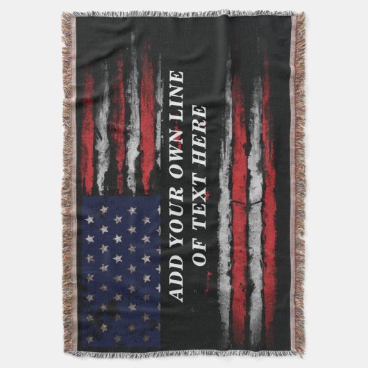 Add your own text on grunge American flag Deken (Voorkant Verticaal)