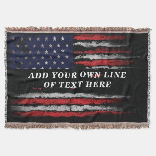 Add your own text on grunge American flag Deken (Voorkant)