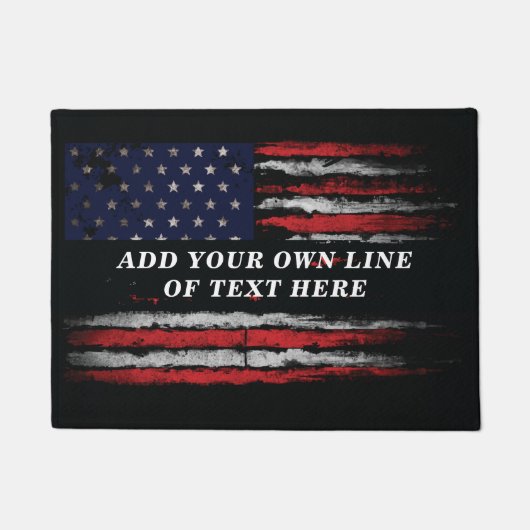Add your own text on grunge American flag Deurmat (Voorkant)