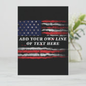 Add your own text on grunge American flag Feestdagenkaart (Staand voorkant)