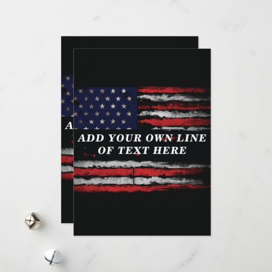 Add your own text on grunge American flag Feestdagenkaart (Voorkant / Achterkant in situ)
