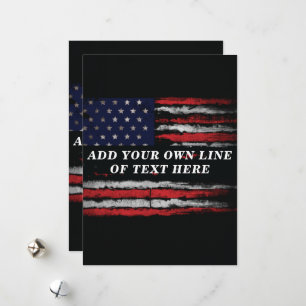 Add your own text on grunge American flag Feestdagenkaart