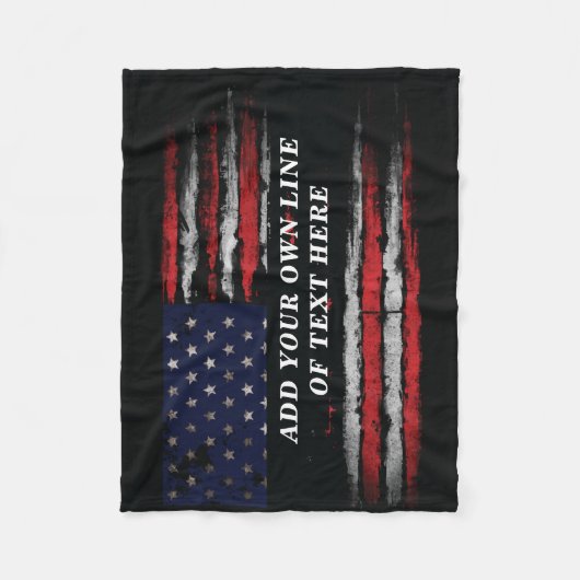 Add your own text on grunge American flag Fleece Deken (Voorkant)
