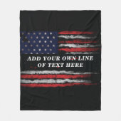 Add your own text on grunge American flag Fleece Deken (Voorkant)