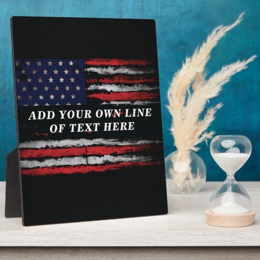 Add your own text on grunge American flag Fotoplaat (Zijkant)