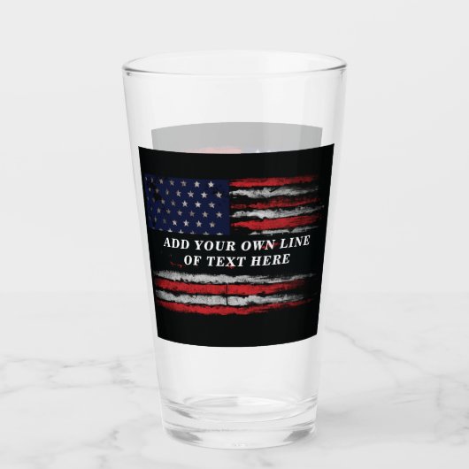 Add your own text on grunge American flag Glas (Voorkant)