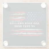 Add your own text on grunge American flag Glazen Onderzetter (Achterkant)