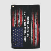 Add your own text on grunge American flag Golfhanddoek (Voorkant)