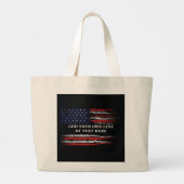 Add your own text on grunge American flag Grote Tote Bag (Achterkant)