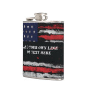 Add your own text on grunge American flag Heupfles (Links)