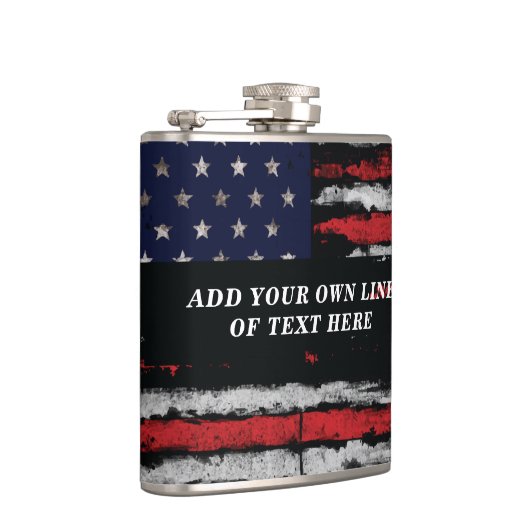 Add your own text on grunge American flag Heupfles (Rechts)