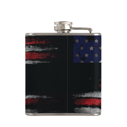 Add your own text on grunge American flag Heupfles (Achterkant)