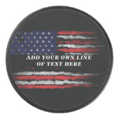 Add your own text on grunge American flag Hockey Puck (Voorkant)