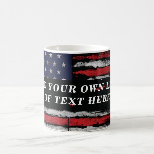 Add your own text on grunge American flag Koffiemok (Center)