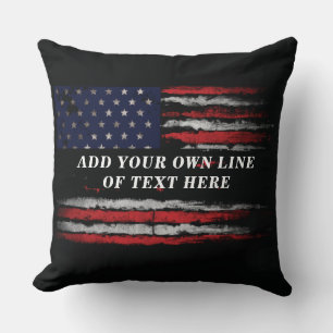 Add your own text on grunge American flag Kussen