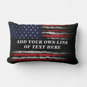 Add your own text on grunge American flag Kussen