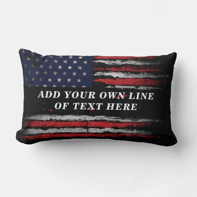 Add your own text on grunge American flag Kussen (Voorkant)
