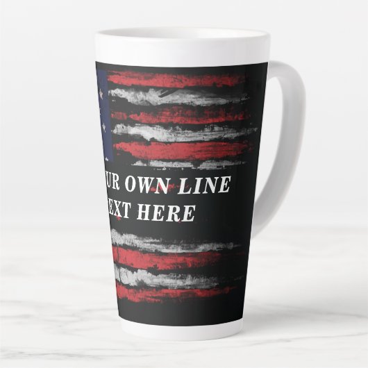 Add your own text on grunge American flag Latte Mok (Rechterhoek)