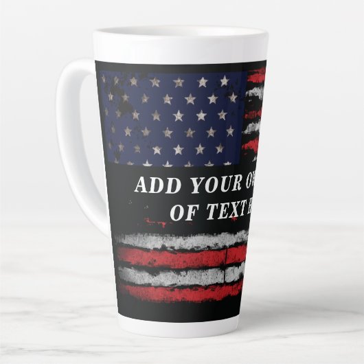 Add your own text on grunge American flag Latte Mok (Linkerhoek)