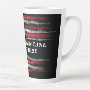 Add your own text on grunge American flag Latte Mok