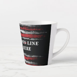 Add your own text on grunge American flag Latte Mok