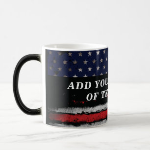 Add your own text on grunge American flag Magische Mok