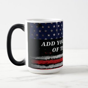Add your own text on grunge American flag Magische Mok